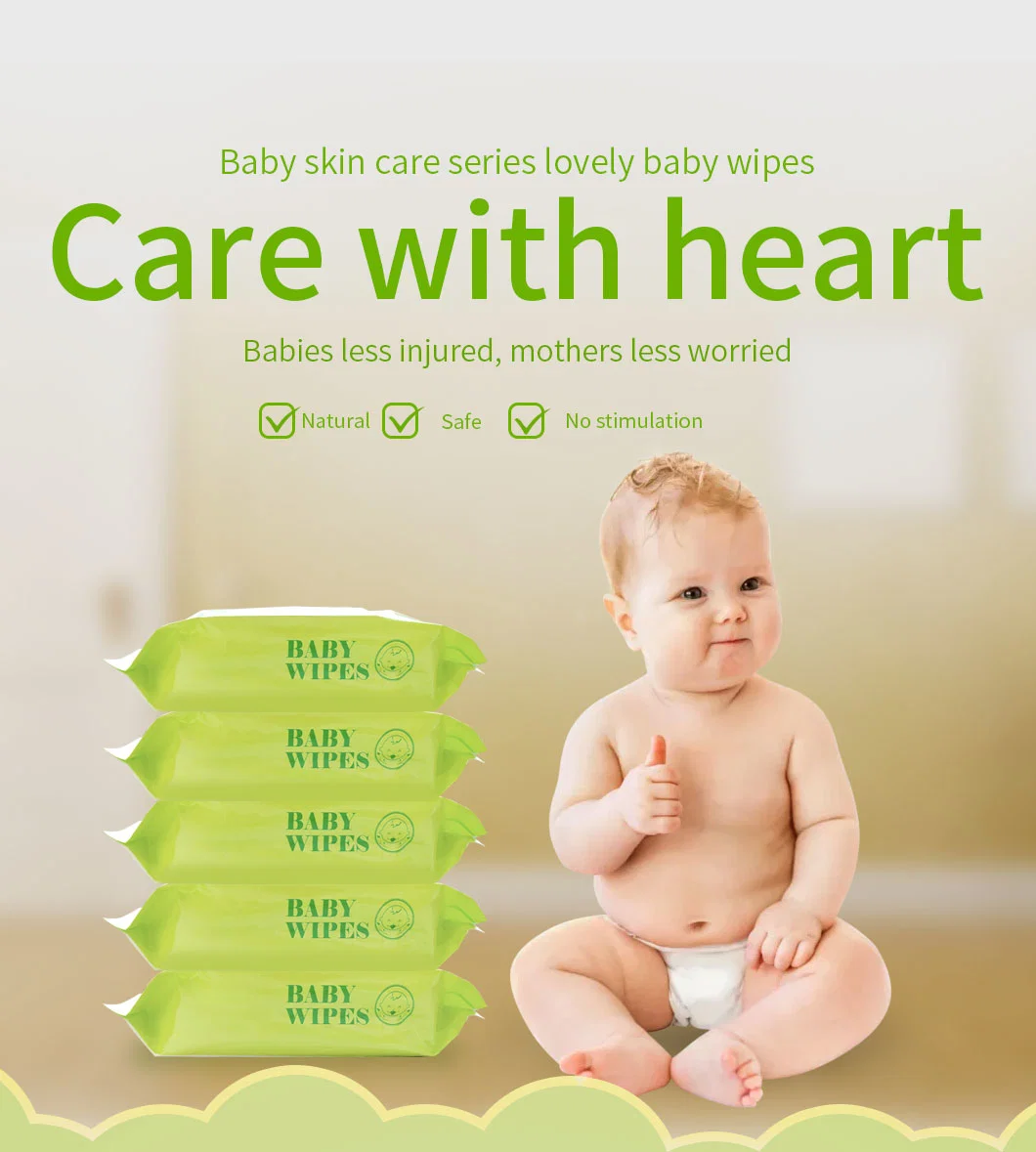 100% Bamboo Natural Fabric Biodegradable Baby Wet Wipes/ Organic Baby Wipes/ Single Packing Face Tissues